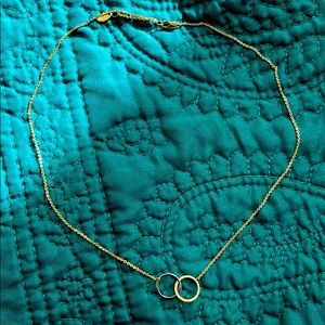 Interlocking Circles Necklace in Mixed Metal